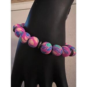 Paisley rubber beaded bracelet  NWOT